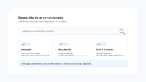Prestador de serviços de ar condicionado em Portugal a gerir pedidos no telemóvel e no computador
