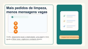 Prestador de serviços de limpeza a organizar pedidos de verão com foco em zona, urgência e contacto directo